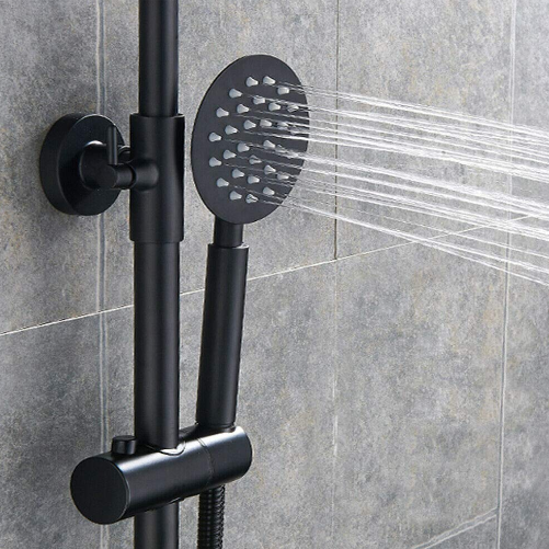 8 pollici retro nero bagno doccia rubinetto doccia a pioggia con doccetta.