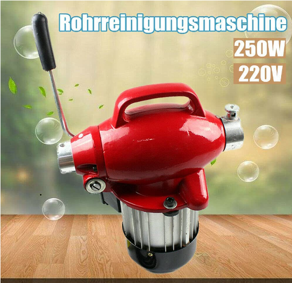 250W 400 U/min Rohrreinigungsmaschine Rohrreinigungsgerät Spiral Bohrer Reinigung Werkzeug