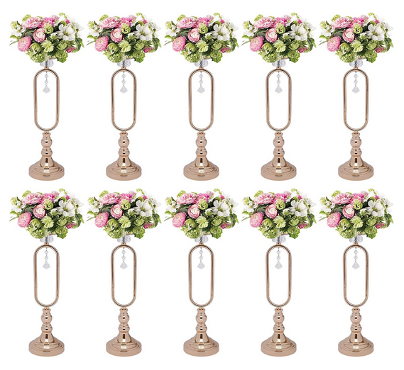 10 Stück Metall Trompete Vase, Hochzeit Tafelaufsätze für Tische, Höhe Metall Hochzeit Mittelstücke Vase