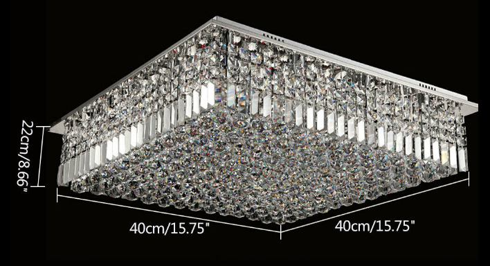 Kristall Kronleuchter Glühlampe LED Energiesparlampe Rechteckig Decken