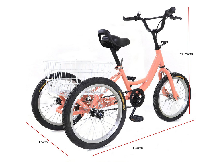 JHKGY Erwachsene Dreirad 20Räder, Dreirad Cruiser Bike,1-Gang