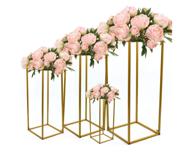 4 Pcs Metal Hochzeit BlumenstäNder Rechteck Geometric Flower Stand