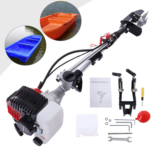 Außenbordmotor Motor Bootsmotor 2-Takt 2,3 HP, 1,7KW Marine Boot Motor 52CC und Manuelle Pull Start für Aufblasbare Fischerboote Yachten Wassersport Werkzeuge