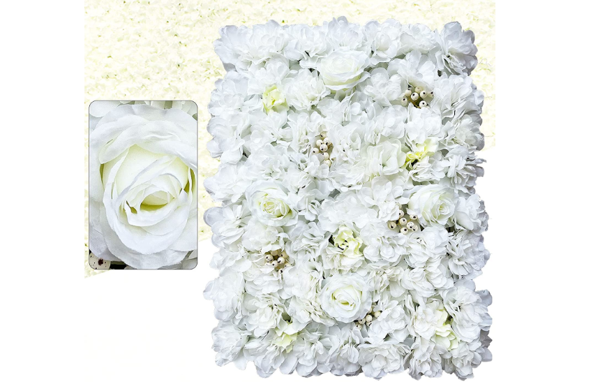 12Pcs 40*60cm Künstliche Blumen Deko Künstliche Blumen Wand Flower Wall Panel DIY Hochzeit