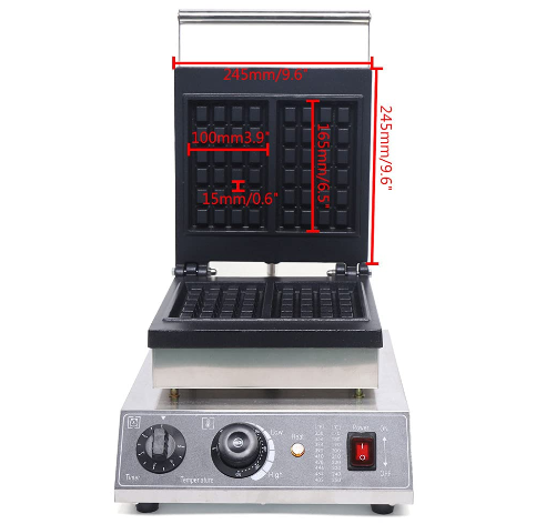 1500W Waffeleisen Waffeltoaster Elektrogrill 2Pcs Antihaft Wafflemaker Doppel Waffeleisen