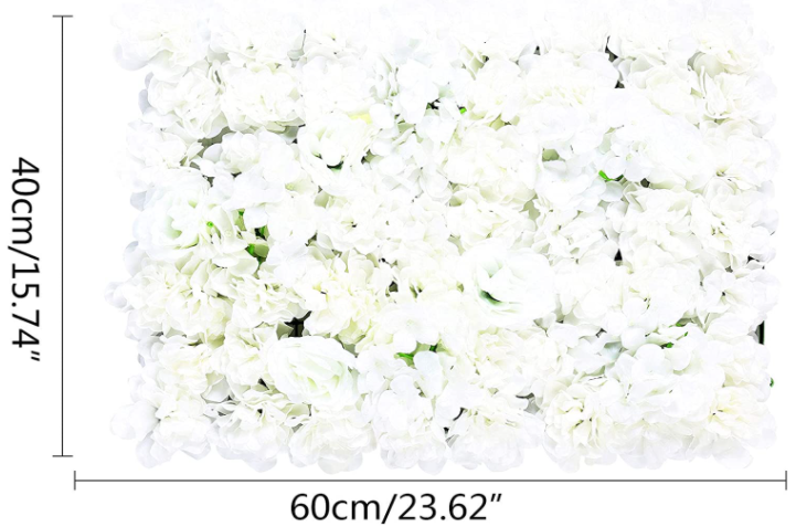 20 Pcs 40*60cm Künstliche Blumenwand Kunstblumen Panel Weiß Hochzeit Hintergrund DIY Blumen