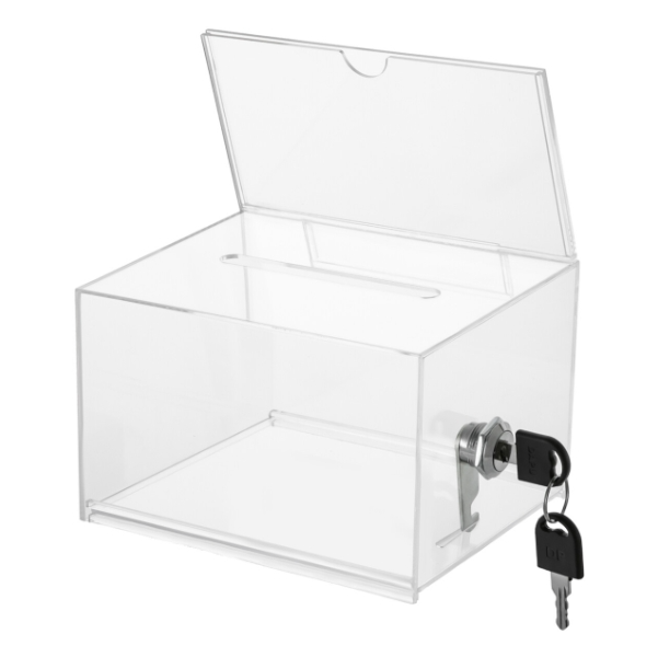 9 Stück Spendenbox Abschließbar, Acrylspendenbox Mit Schlüssel Ballot Box Clear