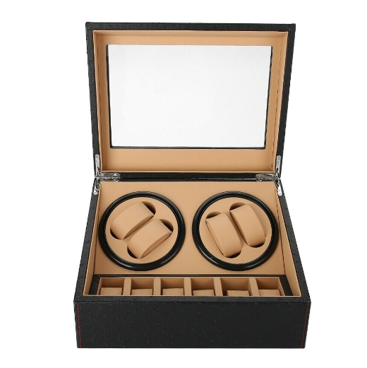 CNCEST Geschenke Automatik Uhrenbeweger Holz Watch Winder Box Uhrenkasten für 4 + 6 Uhren