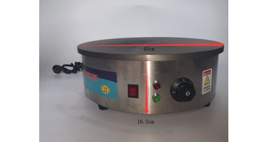 45CM 2800W Crepes Maker Machine Gastronomie Edelstahl 50-400 ℃ ideal für Crêpes Pancake Palatschinken