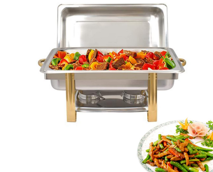 9L Edelstahl Warmhaltebehälter Chafing Dish Speisenwärmer für Frühstücksbereich