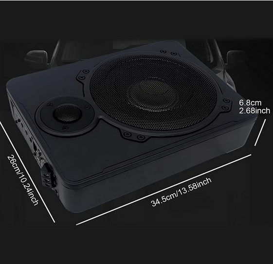 8 Zoll Ultradünner Auto Untersitz Aktiv Subwoofer Bass Lautsprecher Auto Audio 600W mit Zubehör
