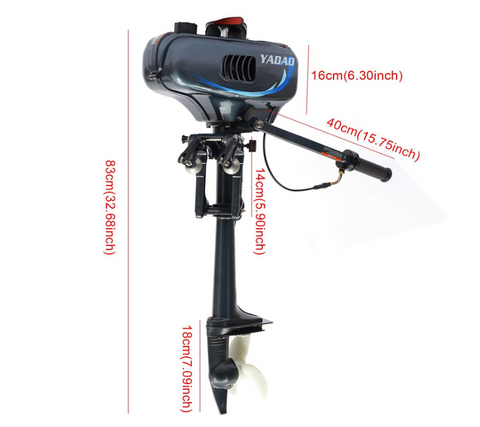 CNCEST 2-Takt 3.5 PS Außenborder Motor Pinnenwelle Segelboot Motor Wasserkühlsystem 2.5 kW