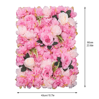 12 Stücke Künstliche Blumenwand Rosenwand DIY Hochzeit Blumen Hintergrund (Dark Pink)