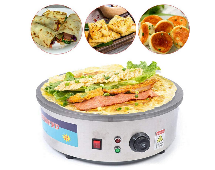 45CM 2800W Crepes Maker Machine Gastronomie Edelstahl 50-400 ℃ ideal für Crêpes Pancake Palatschinken