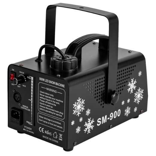 Schneemaschine 900W mit 9 LED-RGB-Lichtern, Schnee Maschine mit Funk-Fernbedienung