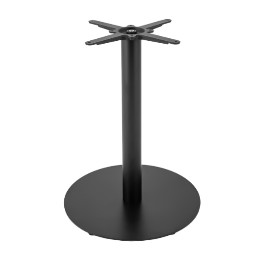Tischgestell Schwarz Premium Eisen Tischbein Metall mit rundem Boden, Durchmesser des Sockels 55cm, Höhe 73 cm
