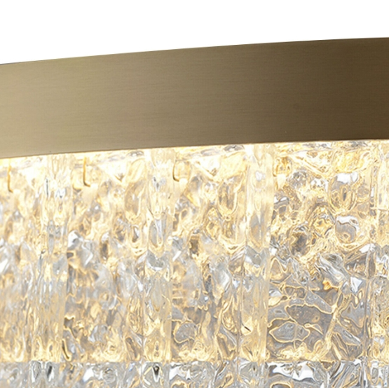 220V Deckenleuchte Glas Kronleuchter Runde Gold LED Hängende Lampe Beleuchtung [Energieklasse A+++]