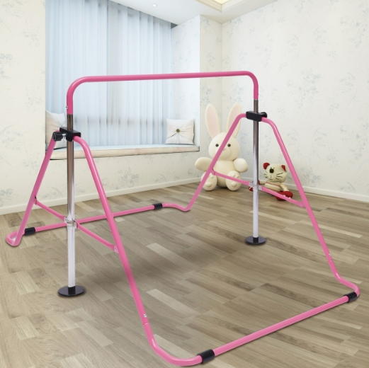 Kinder Gymnastik Reck Stufenbarren Klimmzugstange Turnen Sport Stable Stange 129cm Rosa