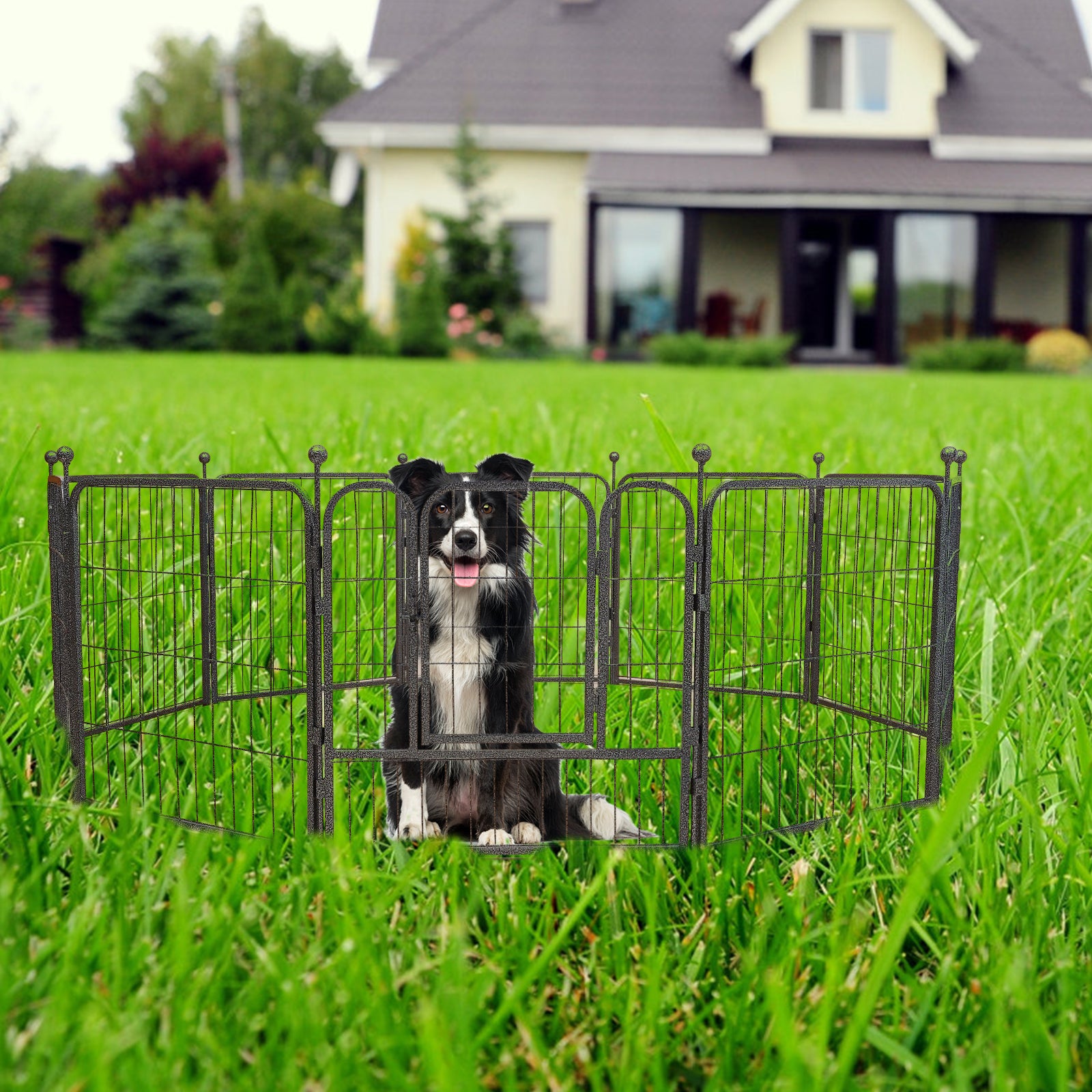 CNCEST Hundelaufstall Welpenlaufstall Freigehege für Haustiere, Aufbau Werkzeugfrei, Tierlaufstall laufstall für Hund, Katze, Welpe