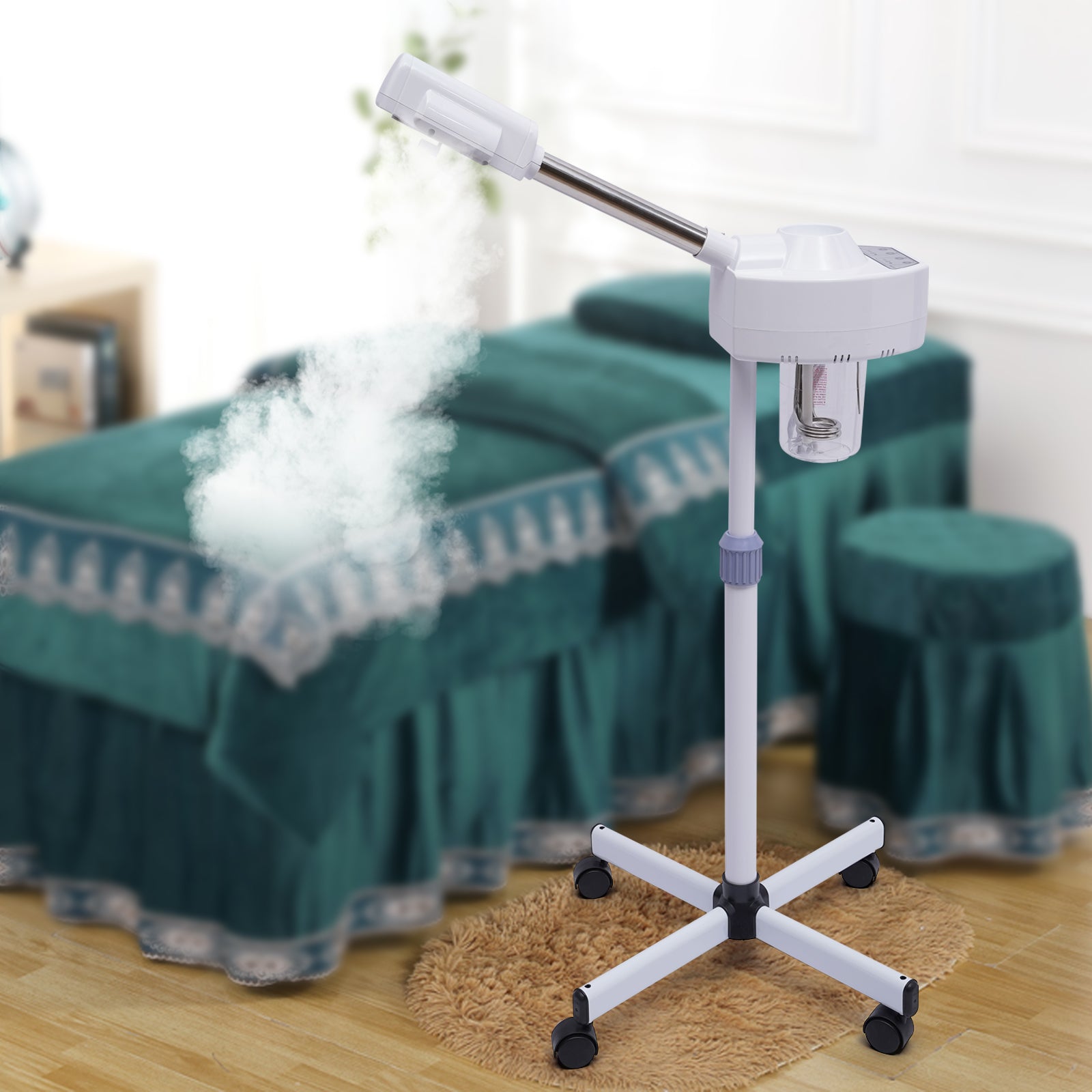 CNCEST Gesichtsdampfer Verstellbaren Ständer Dampfmaschine Warme Nebel Spa Misting Vaporizer 360° Drehbaren