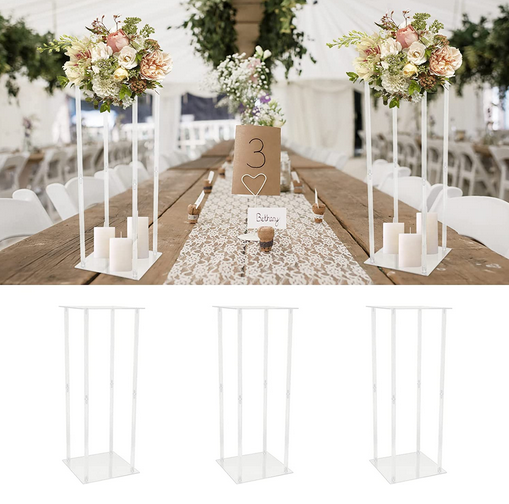 Acrylvasen Hochzeit Mittelstücke für Tische, Hochzeitsvase Säule, Klare Säulen Blumenständer