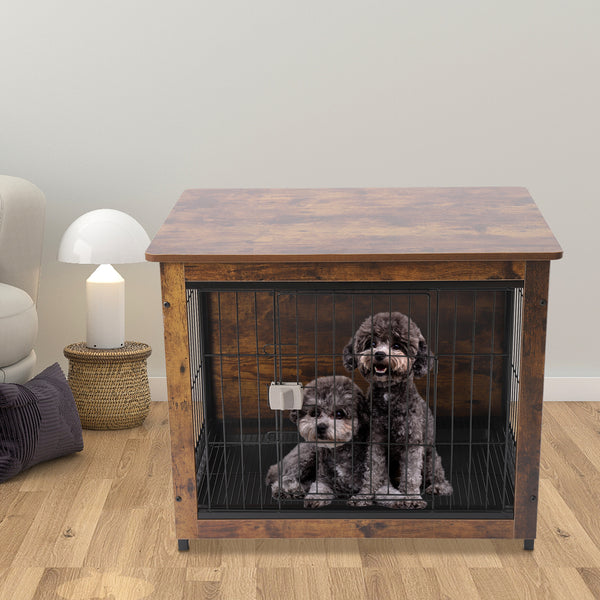 Hundebox-Bausatz mit Tischplatte und 2 Türen und abnehmbarem Tablett