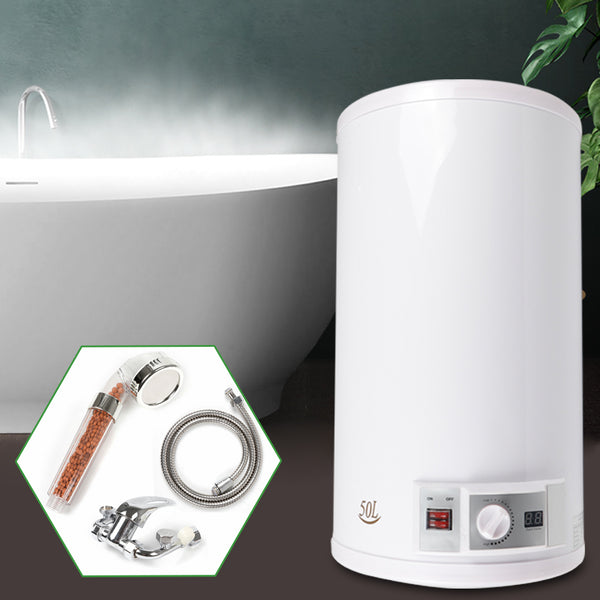 CNCEST 50L Elektro Warmwasserspeicher 2KW Boiler mit Temperaturanzeige und Sicherheitsventil 30-75 ℃