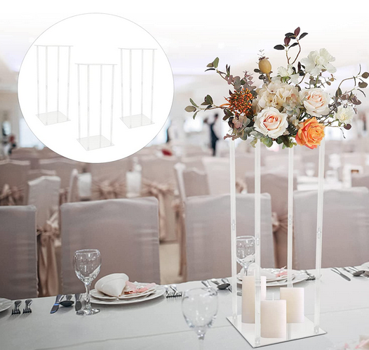 Acrylvasen Hochzeit Mittelstücke für Tische, Hochzeitsvase Säule, Klare Säulen Blumenständer