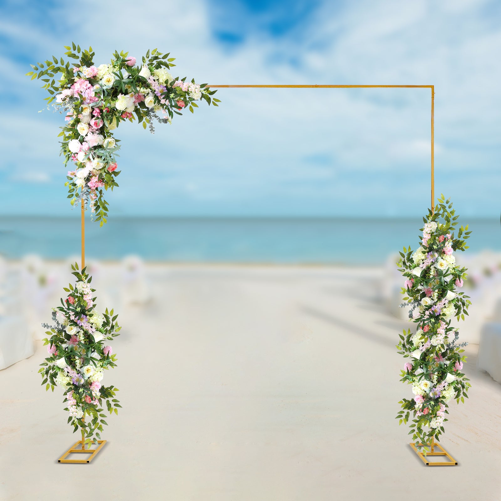 3 * 3M Hochzeit Bogen Tür Hintergrund Schmiedeeisen dekorative Requisiten Quadrat Blumenbogen
