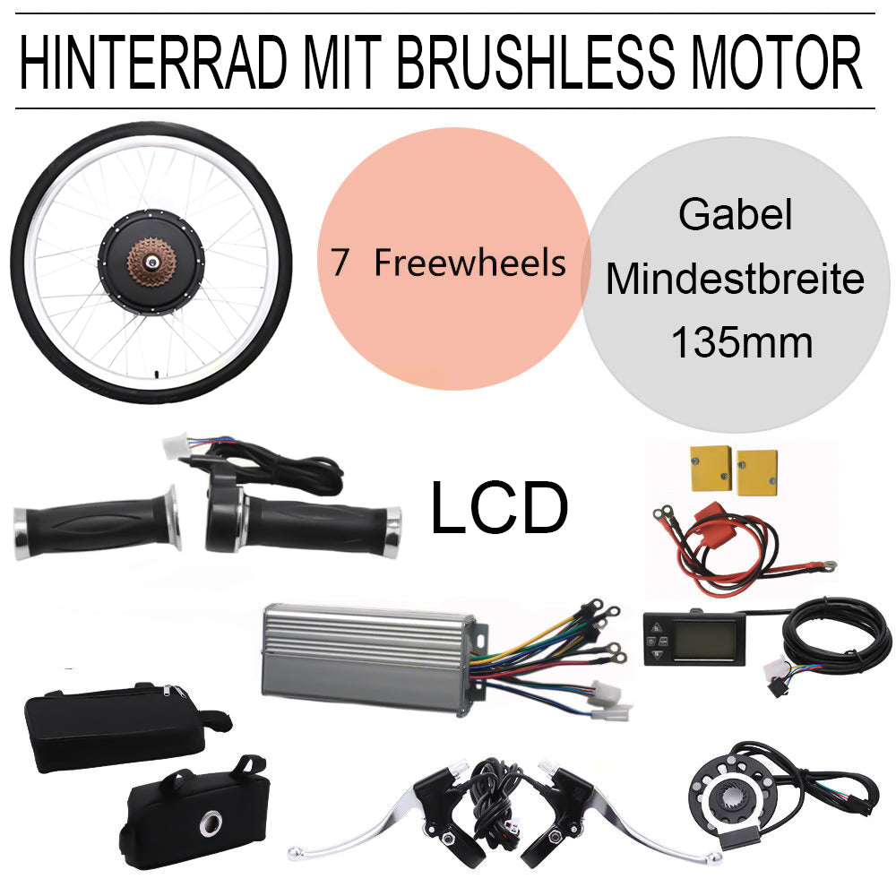 Elektro-Fahrrad Umbausatz E-Bike Conversion Kit Hinterrad Satz Kit