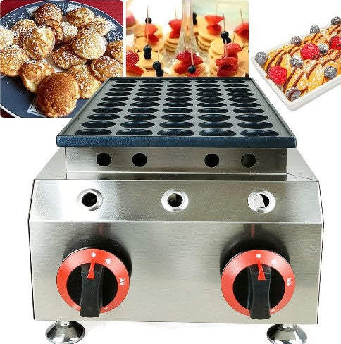 Mini Holländischer Pfannkuchenmaschine 50 Löcher Waffeleisen Antihaft Mini Dutch Pancakes Maker LPG Gas