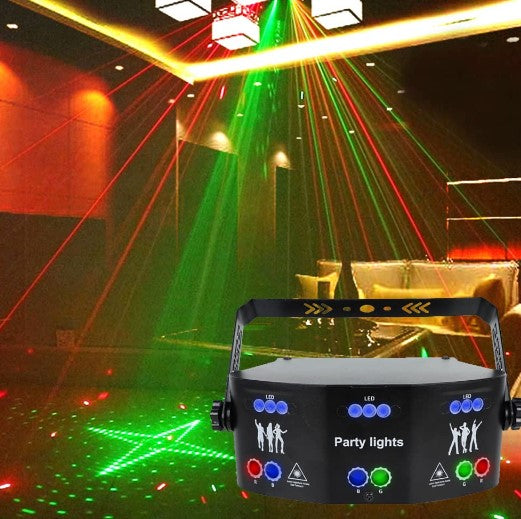 15 Augen Strobe Light Stroboskoplicht Bühnenlichter LED Drahtlose Discolicht Partylicht mit Fernbedienung