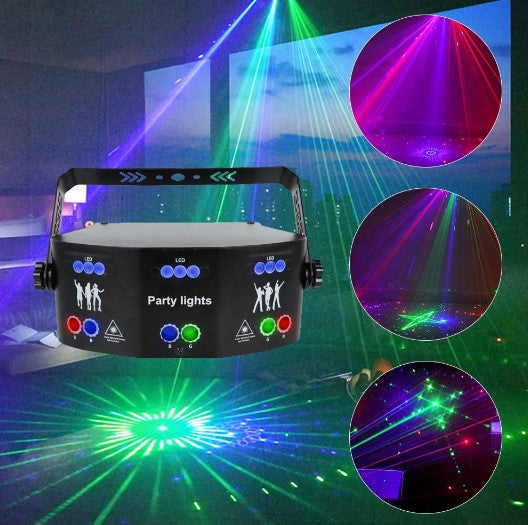 15 Augen Strobe Light Stroboskoplicht Bühnenlichter LED Drahtlose Discolicht Partylicht mit Fernbedienung