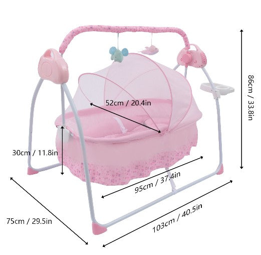 CNCEST Elektrische Baby Wiege Automatische Babywippe Bluetooth-Schaukelstuhl Mit Musik