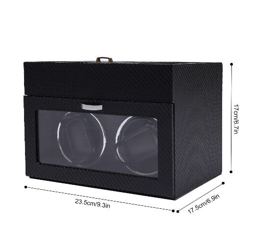 Uhrenbeweger Automatikuhren Uhrendreher Watchwinder Box für 2 Uhren Box Schwarz