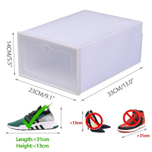 20× Schuhkarton Schuhboxen Kunststoff Transparent Schuhbox Aufbewahrung Stapelbox + Deckel