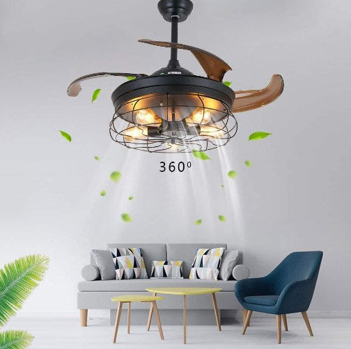 36 Zoll Deckenventilator 40W Industrie LED Licht Fan Deckenleuchte Dimmbare Modern Deckenlamp