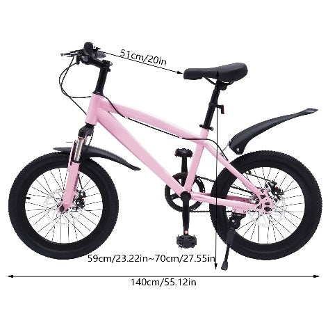 Kinderfahrrad 18 Zoll Jungen Mädchen BMX Stil Kinder Fahrrad Mountainbike mit Federgabel und V-Brakes, Kinderfahrrad Ab 3 Jahre