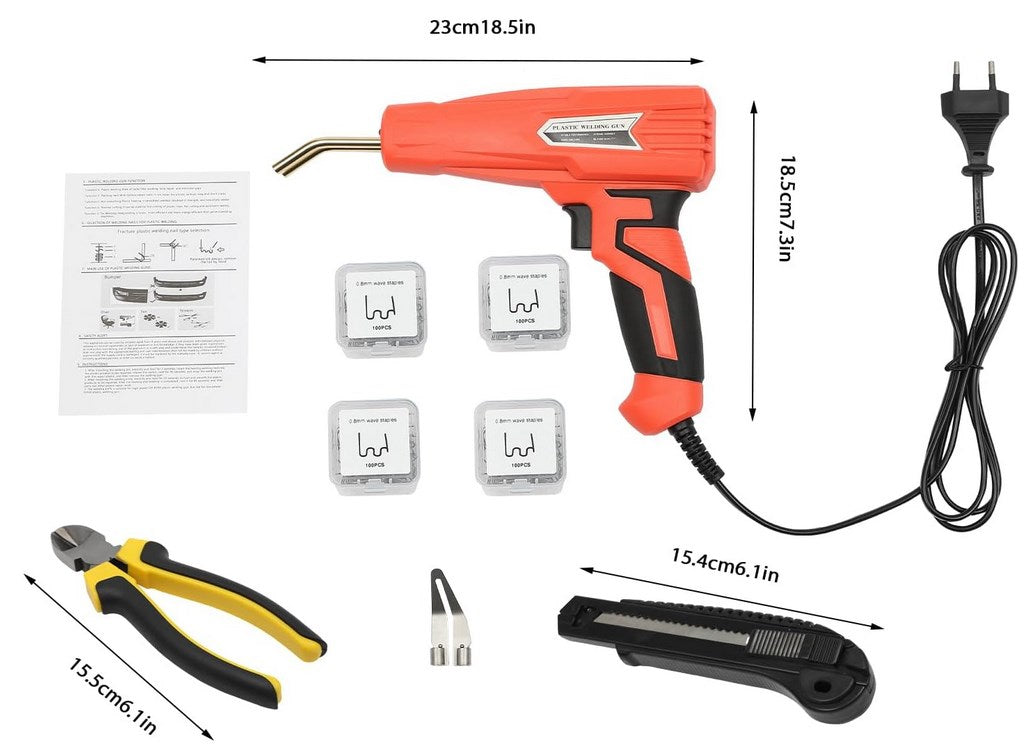 CNCEST 100W Kunststoff Schweißgerät 220V 50Hz mit 400 Schweißnagel Auto Stoßstange Reparatur Set