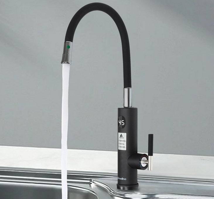 CNCEST Elektrischer Wasserhahn mit Wassererhitzer, 3200 W Instant Warmwasser Wasserhahn mit Digital Display Temperaturanzeige