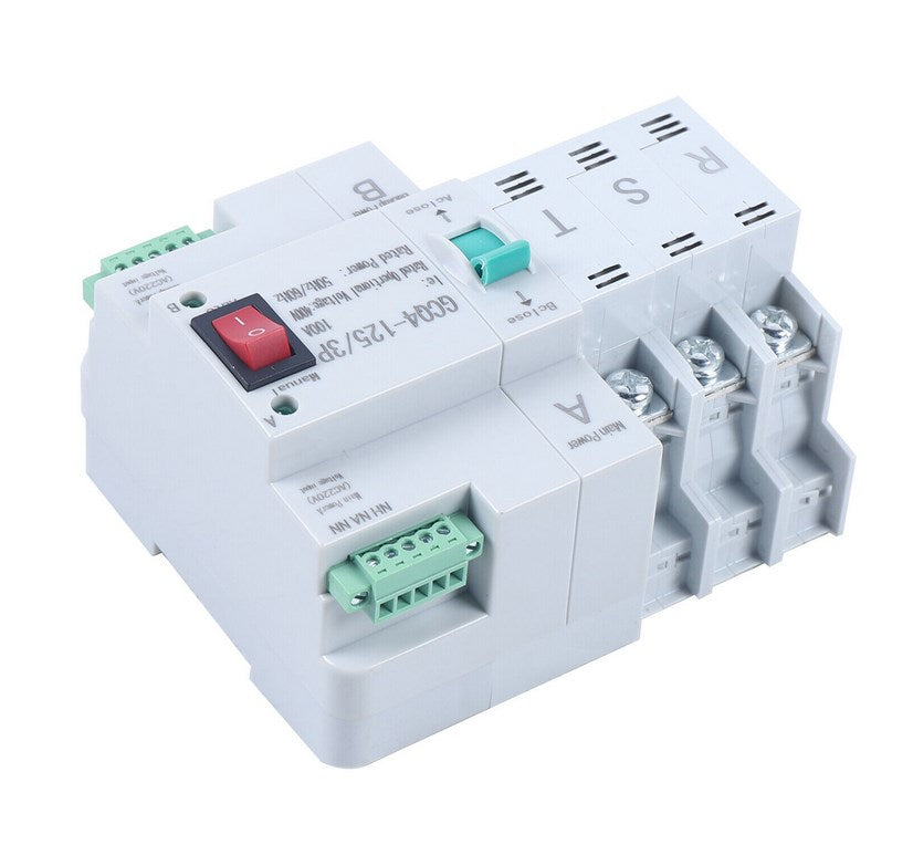 MINI Dual Power Automatic Transfer Switch 3P 100A 230V AC Schienen Installation