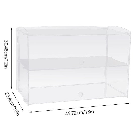 2 Stöckiger Acryl Display Ständer Cupcake Tortenvitrine 45,72*25,4*30,48cm Organizer Transparent Regal Tischplatte Schmuckständer