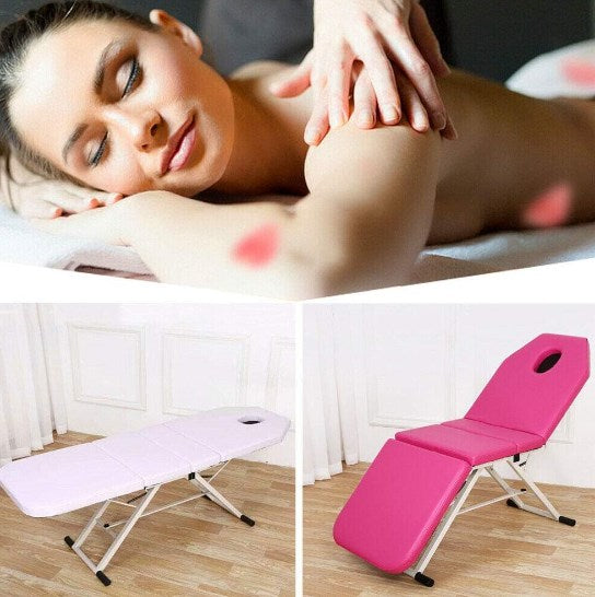 Salon SPA Massageliege Klappbar Massagetisch Massagebett Massagestuhl PVC Rose