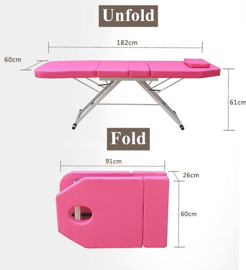 Salon SPA Massageliege Klappbar Massagetisch Massagebett Massagestuhl PVC Rose