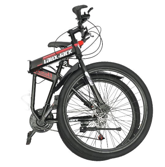 Mountainbike Klappbar Fahrräder 26" Zoll MTB 21-Gang Schwarz/Rot Citybike Faltbare MTB Geeignet für Erwachsene