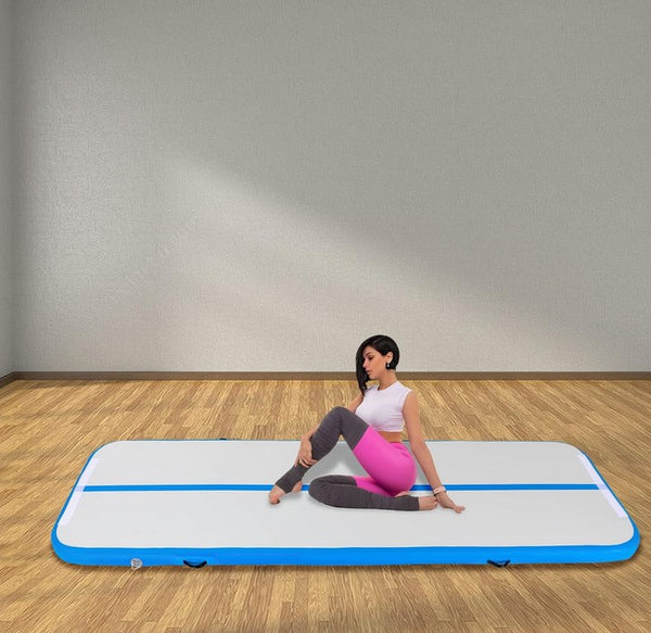 CNCEST 1 * 3 Meter Aufblasbare Gymnastikmatte, Fitness-Matte, Yogamatte, mit Tragetasche und Elektrische Luftpumpe