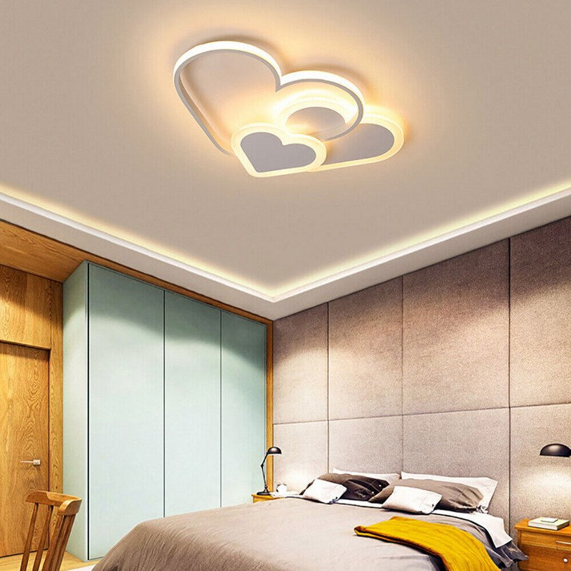 Modern LED Deckenleuchte Creative Herzförmige Dimmbar Fernbedienung Lampe Aluminium Acryl Für Wohnzimmer, Küche