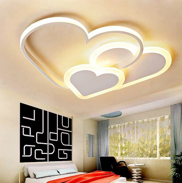 Modern LED Deckenleuchte Creative Herzförmige Dimmbar Fernbedienung Lampe Aluminium Acryl Für Wohnzimmer, Küche