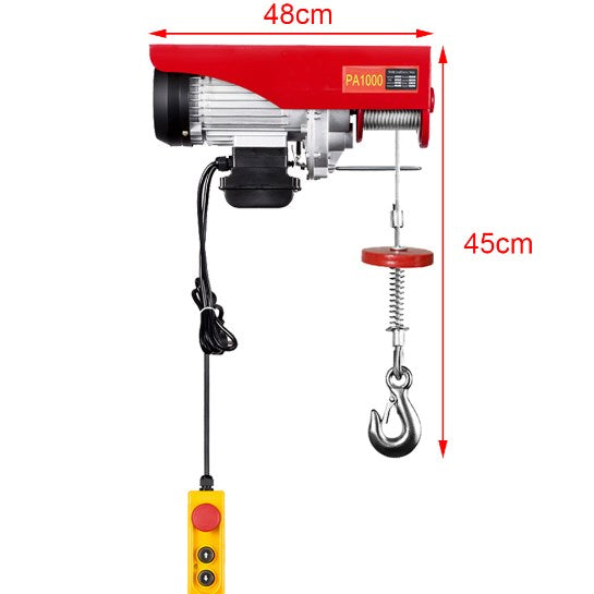 800kg/1000kg Elektrische Seilwinde 12m Motorwinde Hebezug Flaschenzug Kranwinde