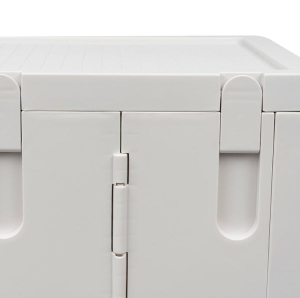 CNCEST Weiß 4-Ebenen Aufbewahrungsbox mit Deckel, Faltbare Aufbewahrungsboxen mit Rollen 24.5 x 28.5 x 166cm